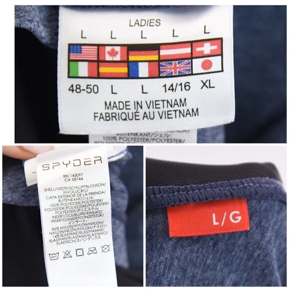 Spyder Racerback Loose Tank Top Running Aura Moisture Wicking Blue Womens Sz L - Picture 12 of 12